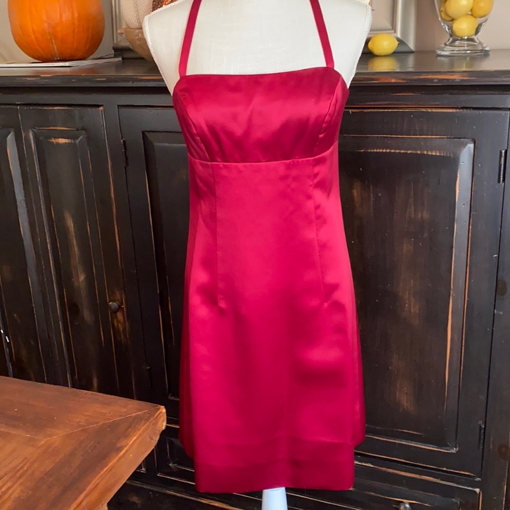 🎁Price Drop! Nicole Miller Red Satin Dress Size 4